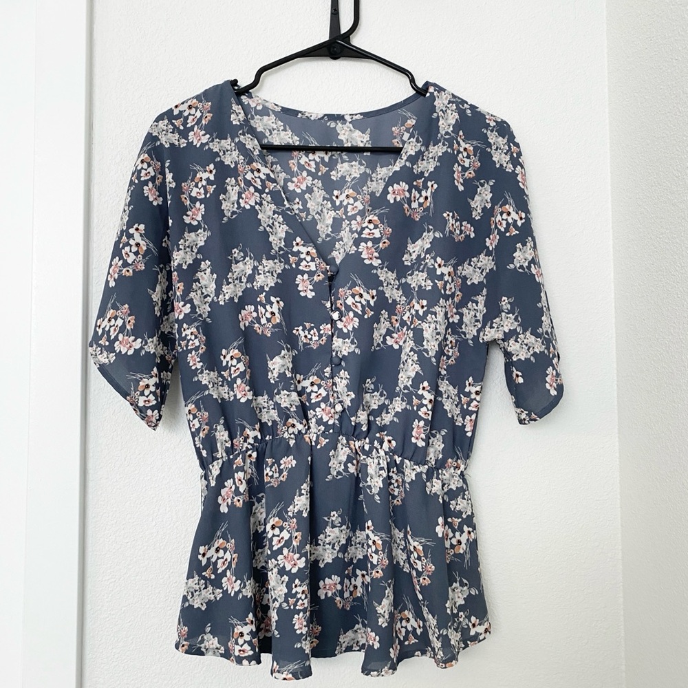 Floral V-Neck Blouse